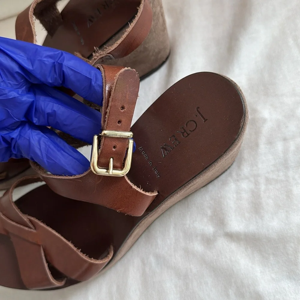 J. Crew Brown Leather Wedges - Picture 8 of 12